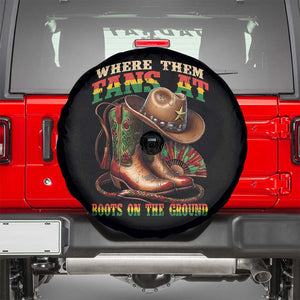 Where Them Fans At Boots On The Ground Spare Tire Cover Black Cowgirl Western Pride TS10 Black Print Your Wear