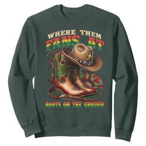 Where Them Fans At Boots On The Ground Sweatshirt Black Cowgirl Western Pride TS10 Dark Forest Green Print Your Wear