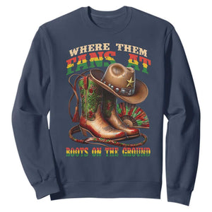 Where Them Fans At Boots On The Ground Sweatshirt Black Cowgirl Western Pride TS10 Navy Print Your Wear