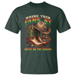 Where Them Fans At Boots On The Ground T Shirt Black Cowgirl Western Pride TS10 Dark Forest Green Print Your Wear
