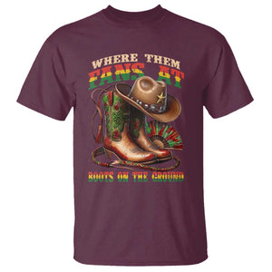 Where Them Fans At Boots On The Ground T Shirt Black Cowgirl Western Pride TS10 Maroon Print Your Wear