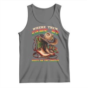 Where Them Fans At Boots On The Ground Tank Top Black Cowgirl Western Pride TS10 Black Heather Print Your Wear