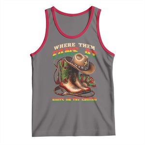 Where Them Fans At Boots On The Ground Tank Top Black Cowgirl Western Pride TS10 Deep Heather Red Print Your Wear