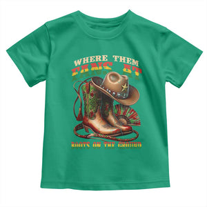 Where Them Fans At Boots On The Ground Toddler T Shirt Black Cowgirl Western Pride TS10 Irish Green Print Your Wear