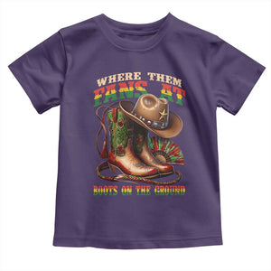 Where Them Fans At Boots On The Ground Toddler T Shirt Black Cowgirl Western Pride TS10 Purple Print Your Wear