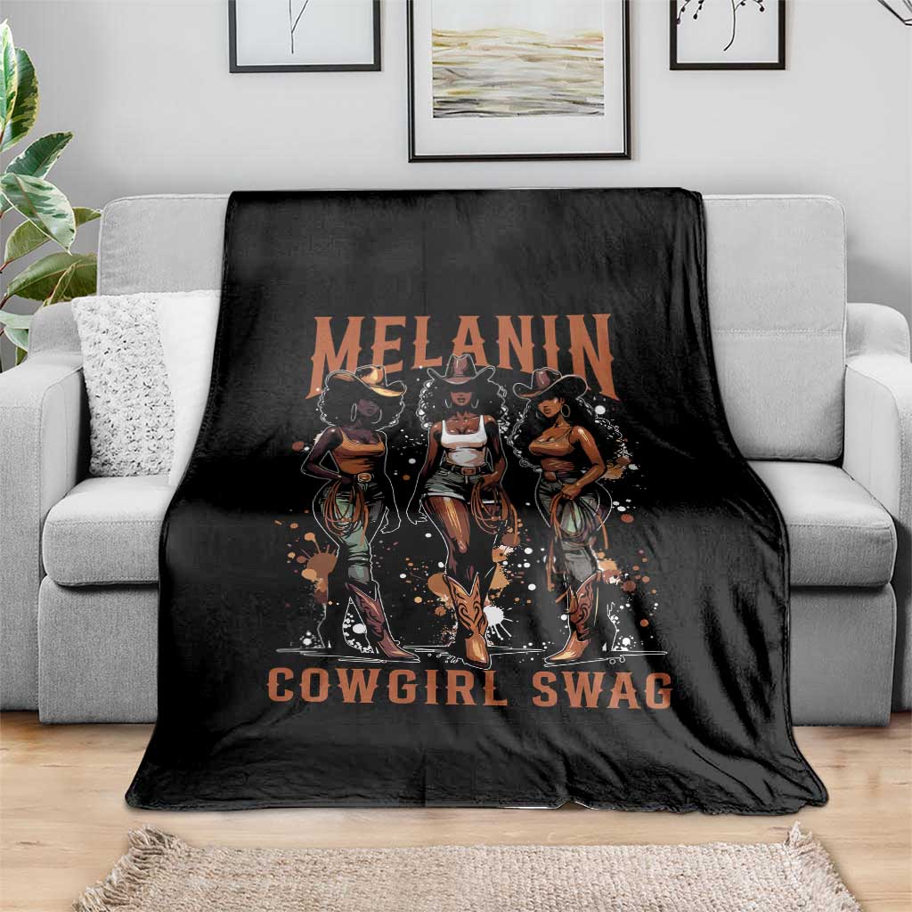 Melanin Cowgirl Swag Throw Blanket Black Women Western Pride TS10 Print Your Wear
