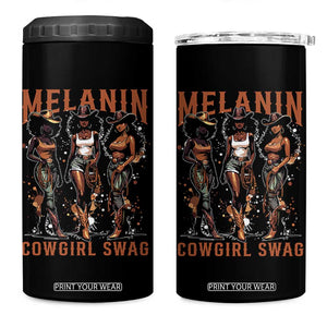 Melanin Cowgirl Swag 4 in 1 Can Cooler Tumbler Black Women Western Pride TS10 One Size: 16 oz Black Print Your Wear