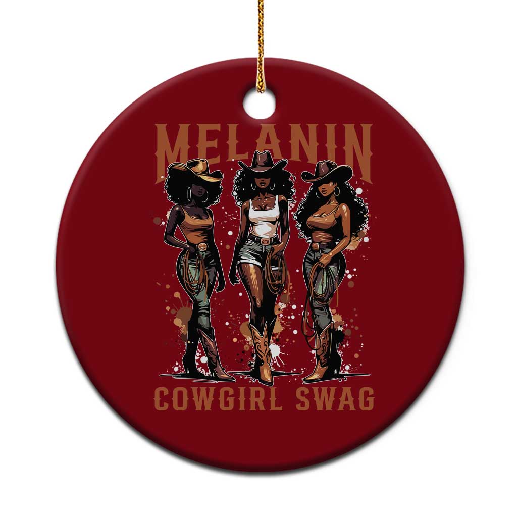 Melanin Cowgirl Swag Ceramic Ornament Black Women Western Pride TS10 1pc Red Print Your Wear