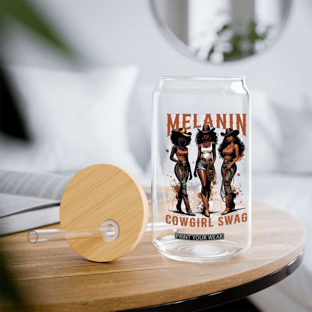 Melanin Cowgirl Swag Glass Can Black Women Western Pride TS10 Print Your Wear