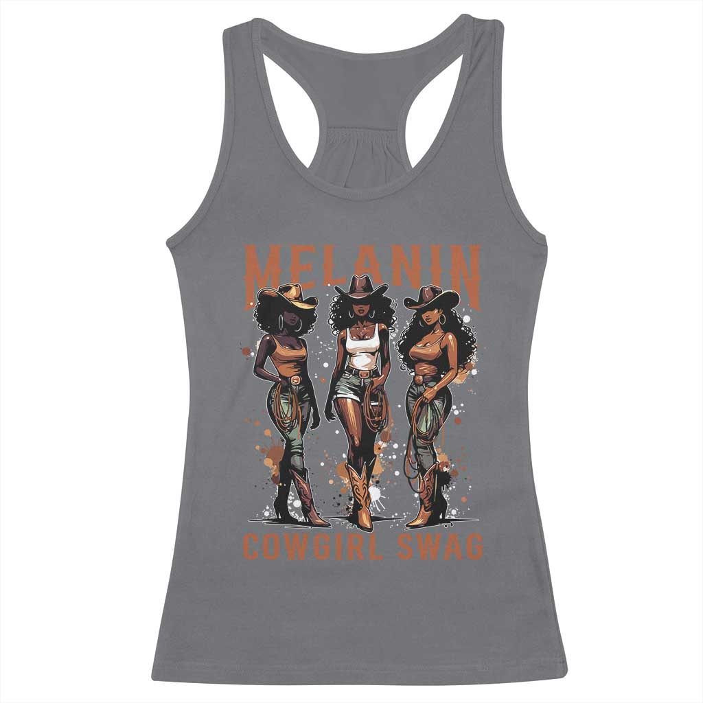 Melanin Cowgirl Swag Racerback Tank Top Black Women Western Pride TS10 Charcoal Print Your Wear