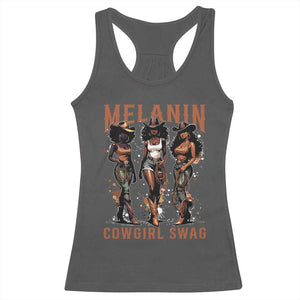 Melanin Cowgirl Swag Racerback Tank Top Black Women Western Pride TS10 Dark Heather Print Your Wear