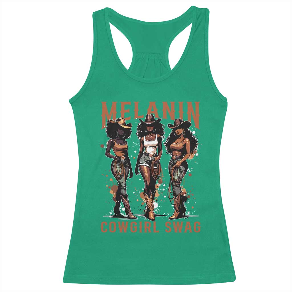 Melanin Cowgirl Swag Racerback Tank Top Black Women Western Pride TS10 Irish Green Print Your Wear