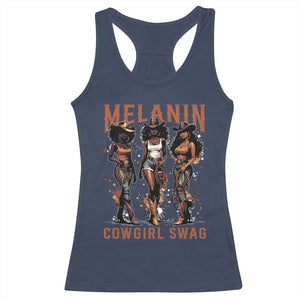 Melanin Cowgirl Swag Racerback Tank Top Black Women Western Pride TS10 Navy Print Your Wear