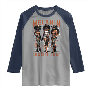 Melanin Cowgirl Swag Raglan Shirt Black Women Western Pride TS10 Sport Gray Navy Print Your Wear