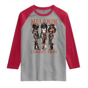 Melanin Cowgirl Swag Raglan Shirt Black Women Western Pride TS10 Sport Gray Red Print Your Wear