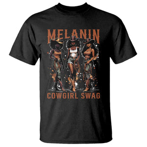 Melanin Cowgirl Swag T Shirt Black Women Western Pride TS10 Black Print Your Wear