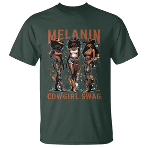 Melanin Cowgirl Swag T Shirt Black Women Western Pride TS10 Dark Forest Green Print Your Wear