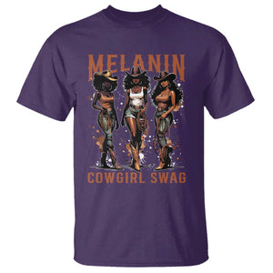 Melanin Cowgirl Swag T Shirt Black Women Western Pride TS10 Purple Print Your Wear