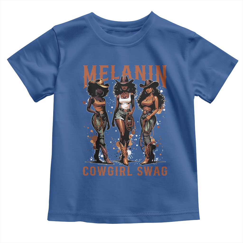 Melanin Cowgirl Swag Toddler T Shirt Black Women Western Pride TS10 Royal Blue Print Your Wear