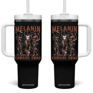 Melanin Cowgirl Swag Tumbler With Handle Black Women Western Pride TS10 One Size: 40 oz Black Print Your Wear