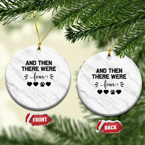 And Then There Were Four Ceramic Ornament Pregnancy Baby Announcement With Dog TS10 1pc White Marble Print Your Wear