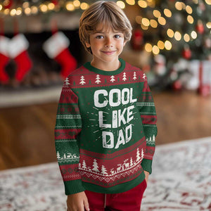 Cool Like Dad Knit Sweatshirt Funny Newborn Gift  Baby Shower - Print Your Wear