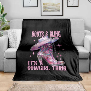 Boots and Bling Its A Cowgirl Thing Throw Blanket TS10 Print Your Wear
