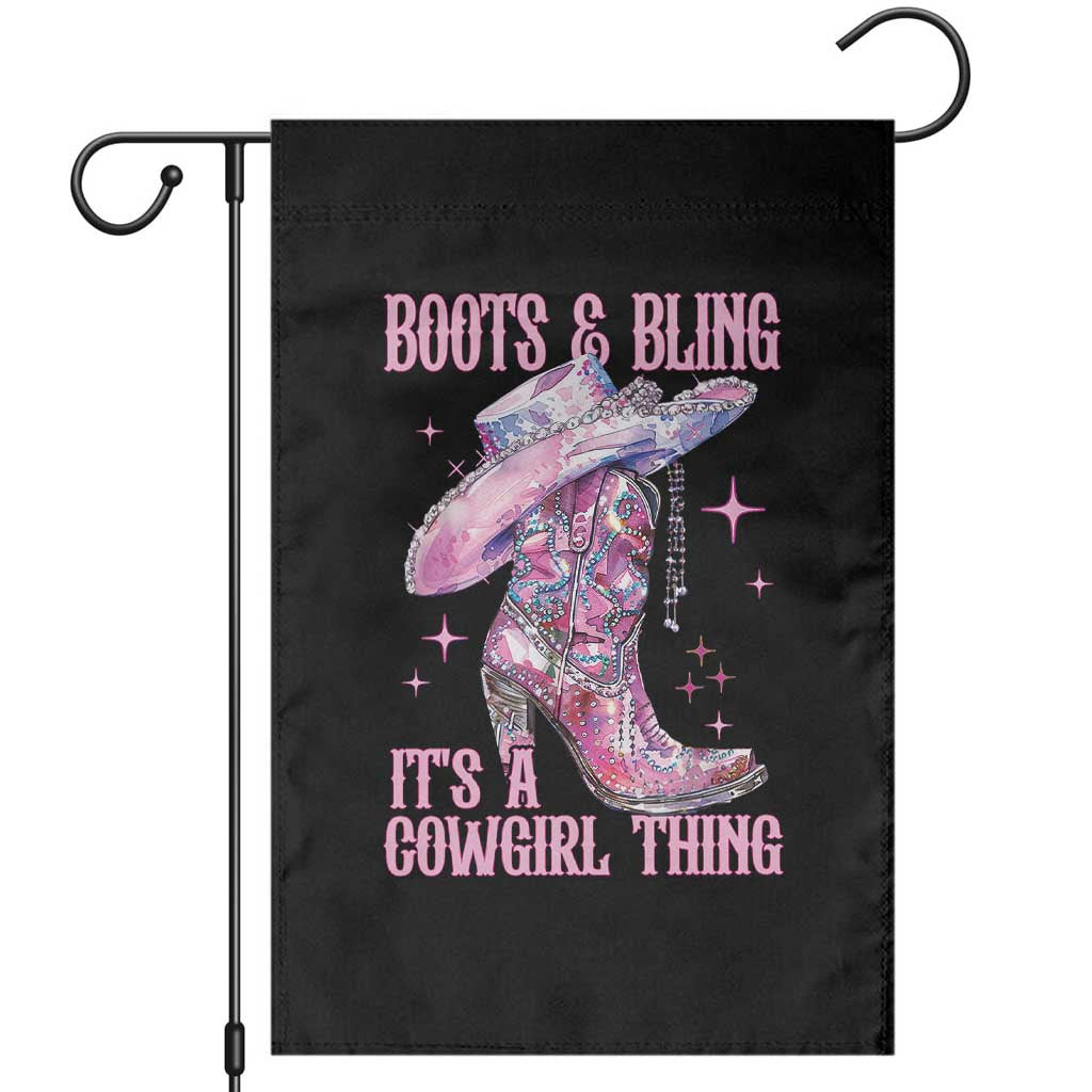Boots and Bling Its A Cowgirl Thing Garden Flag TS10 Black Print Your Wear
