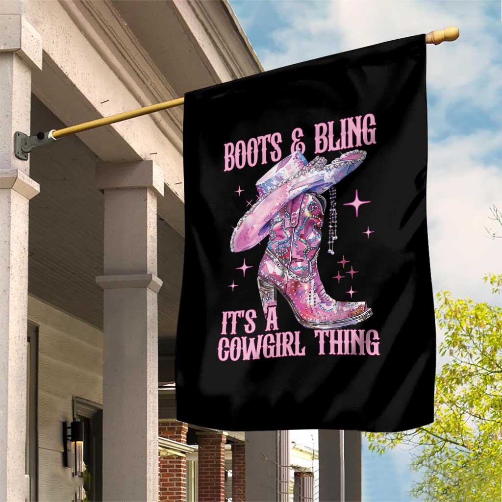 Boots and Bling Its A Cowgirl Thing Garden Flag TS10 Print Your Wear