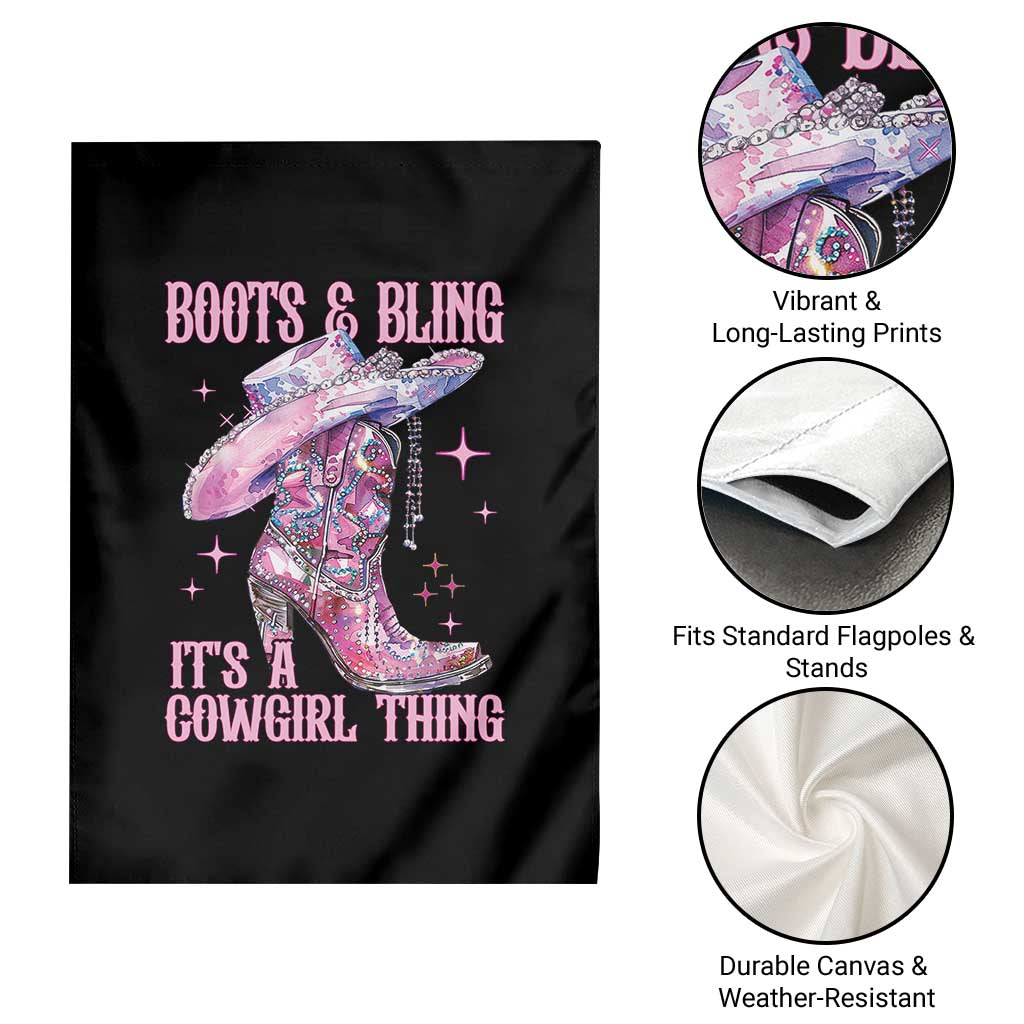 Boots and Bling Its A Cowgirl Thing Garden Flag TS10 Print Your Wear