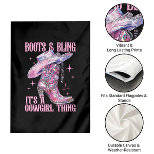 Boots and Bling Its A Cowgirl Thing Garden Flag TS10 Print Your Wear
