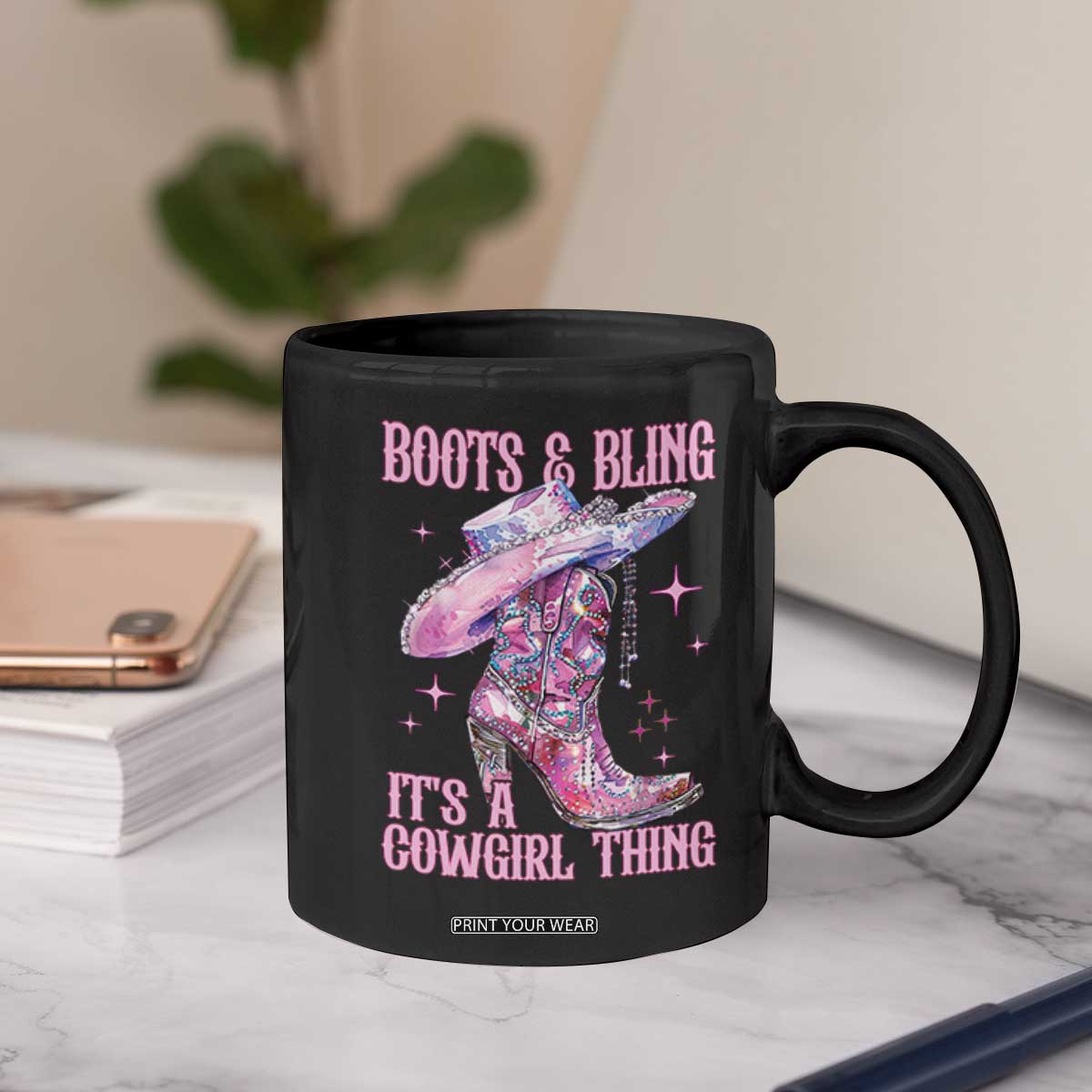 Boots and Bling Its A Cowgirl Thing Coffee Mug TS10 Print Your Wear
