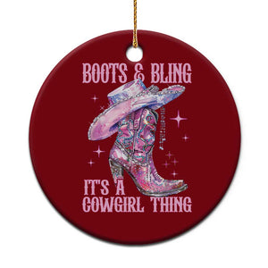Boots and Bling Its A Cowgirl Thing Ceramic Ornament TS10 1pc Red Print Your Wear