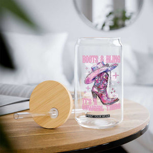 Boots and Bling Its A Cowgirl Thing Glass Can TS10 Print Your Wear
