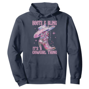 Boots and Bling Its A Cowgirl Thing Hoodie TS10 Navy Print Your Wear
