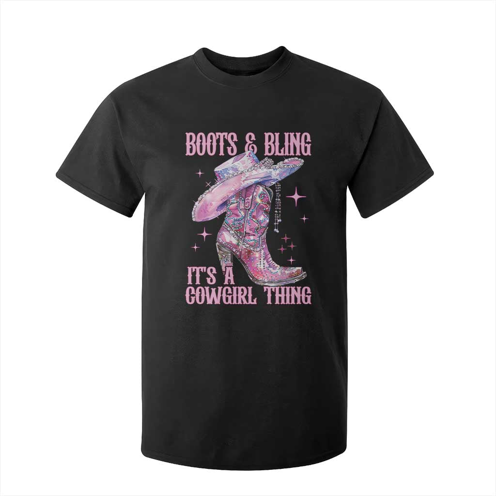 Boots and Bling Its A Cowgirl Thing T Shirt For Kid TS10 Black Print Your Wear