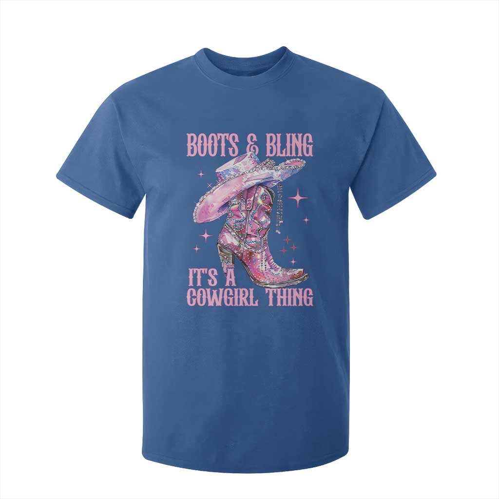 Boots and Bling Its A Cowgirl Thing T Shirt For Kid TS10 Royal Blue Print Your Wear