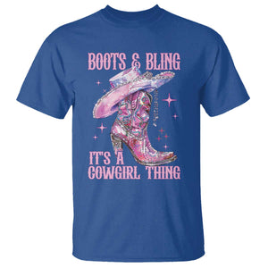 Boots and Bling Its A Cowgirl Thing T Shirt TS10 Royal Blue Print Your Wear