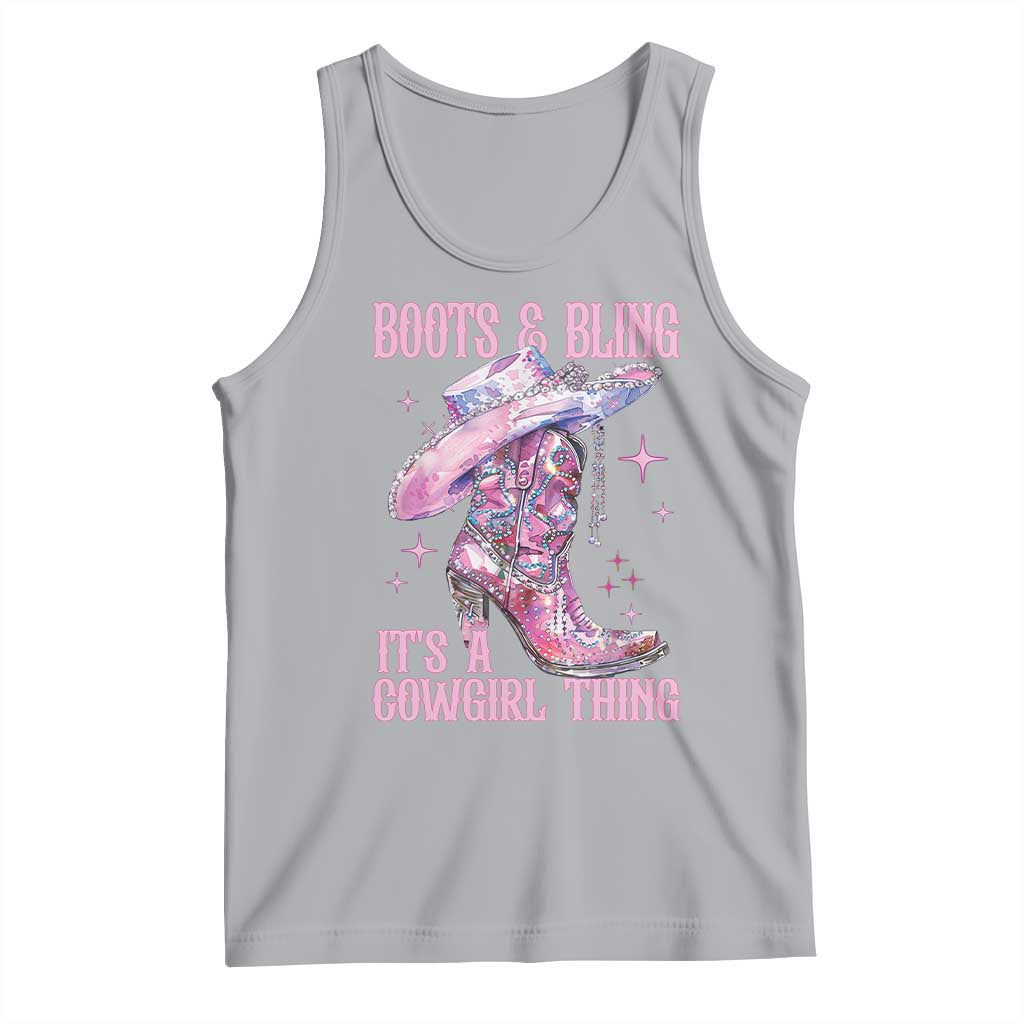 Boots and Bling Its A Cowgirl Thing Tank Top TS10 Athletic Heather Print Your Wear