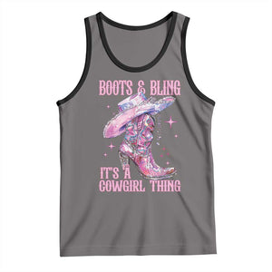 Boots and Bling Its A Cowgirl Thing Tank Top TS10 Deep Heather Black Print Your Wear