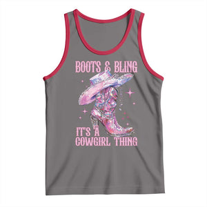 Boots and Bling Its A Cowgirl Thing Tank Top TS10 Deep Heather Red Print Your Wear