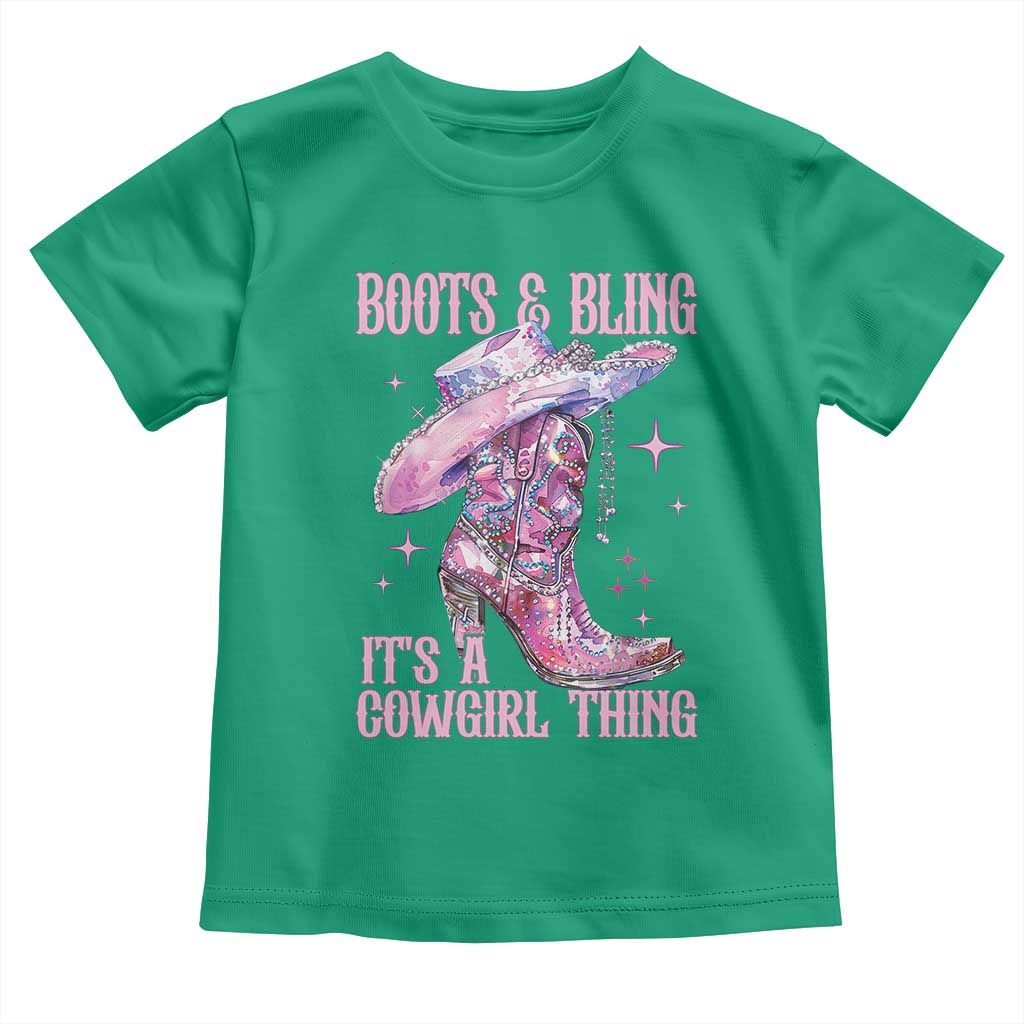 Boots and Bling Its A Cowgirl Thing Toddler T Shirt TS10 Irish Green Print Your Wear