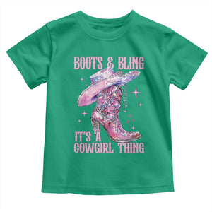 Boots and Bling Its A Cowgirl Thing Toddler T Shirt TS10 Irish Green Print Your Wear