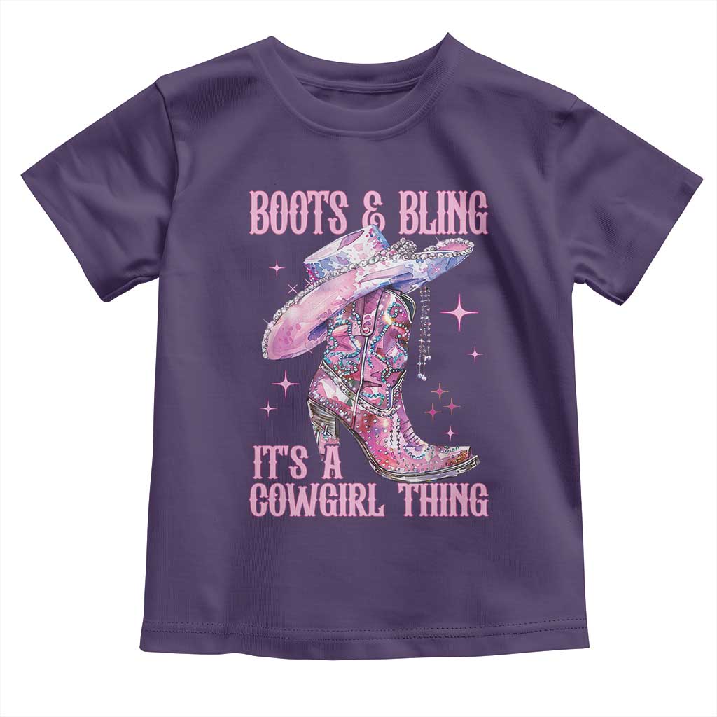 Boots and Bling Its A Cowgirl Thing Toddler T Shirt TS10 Purple Print Your Wear