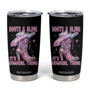 Boots and Bling Its A Cowgirl Thing Tumbler Cup TS10 Black Print Your Wear