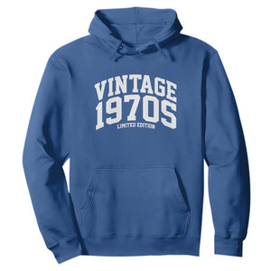 Vintage 1970s Limited Edition Hoodie Vintage Varsity Funny Cool 1970 Theme TS10 Royal Blue Print Your Wear