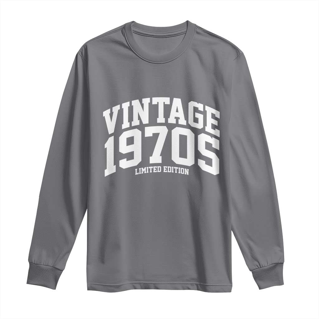 Vintage 1970s Limited Edition Long Sleeve Shirt Vintage Varsity Funny Cool 1970 Theme TS10 Charcoal Print Your Wear