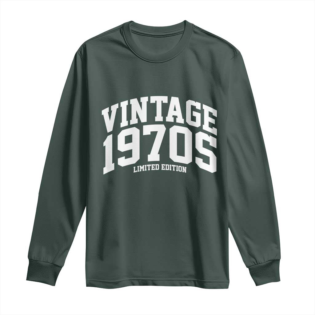 Vintage 1970s Limited Edition Long Sleeve Shirt Vintage Varsity Funny Cool 1970 Theme TS10 Dark Forest Green Print Your Wear