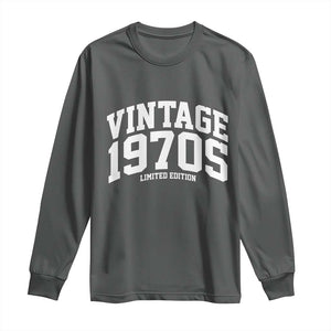 Vintage 1970s Limited Edition Long Sleeve Shirt Vintage Varsity Funny Cool 1970 Theme TS10 Dark Heather Print Your Wear