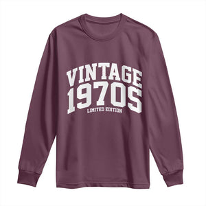 Vintage 1970s Limited Edition Long Sleeve Shirt Vintage Varsity Funny Cool 1970 Theme TS10 Maroon Print Your Wear